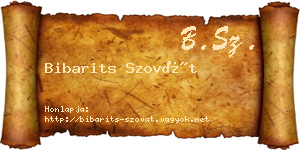 Bibarits Szovát névjegykártya